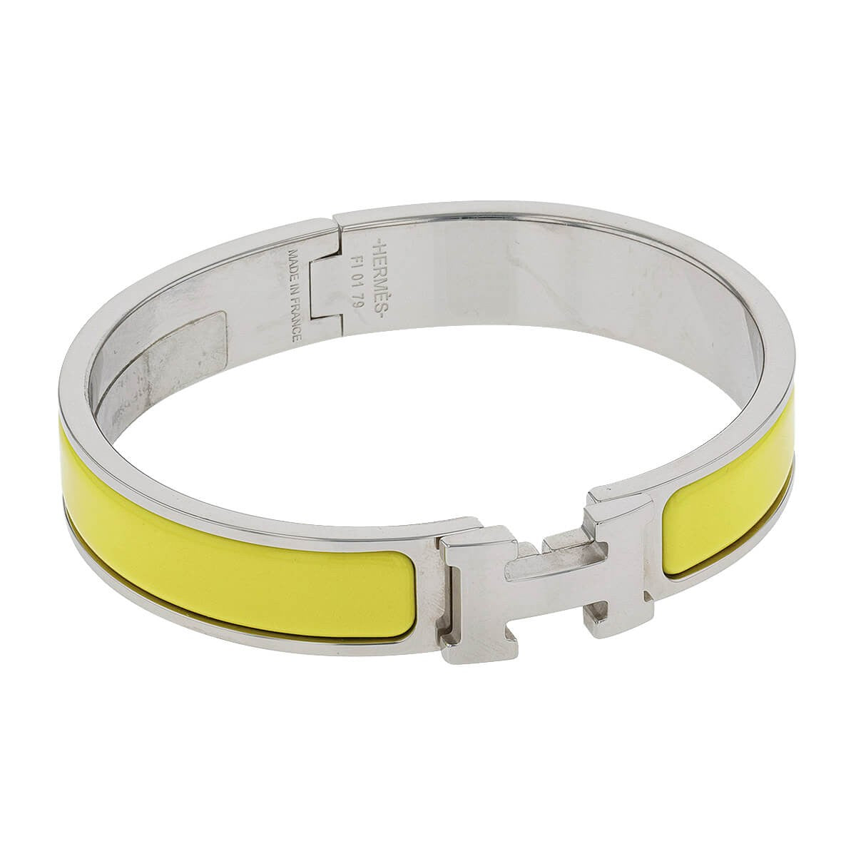 Hermes Clic H stainless steel and enamel bracelet