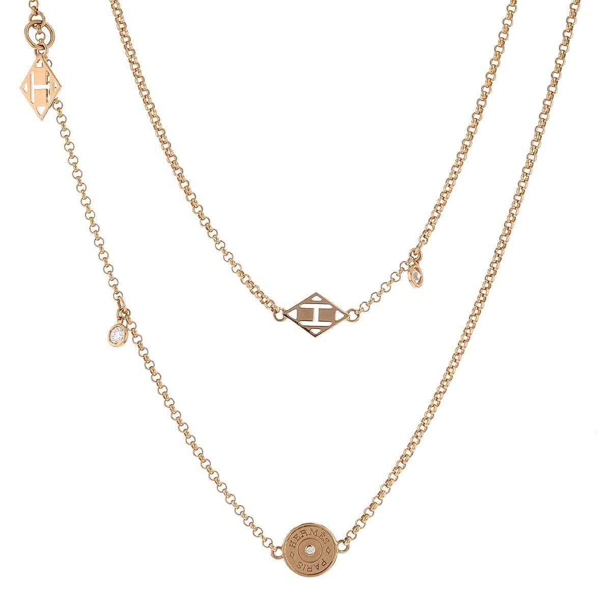 Herm�s Gambade diamonds and gold necklace