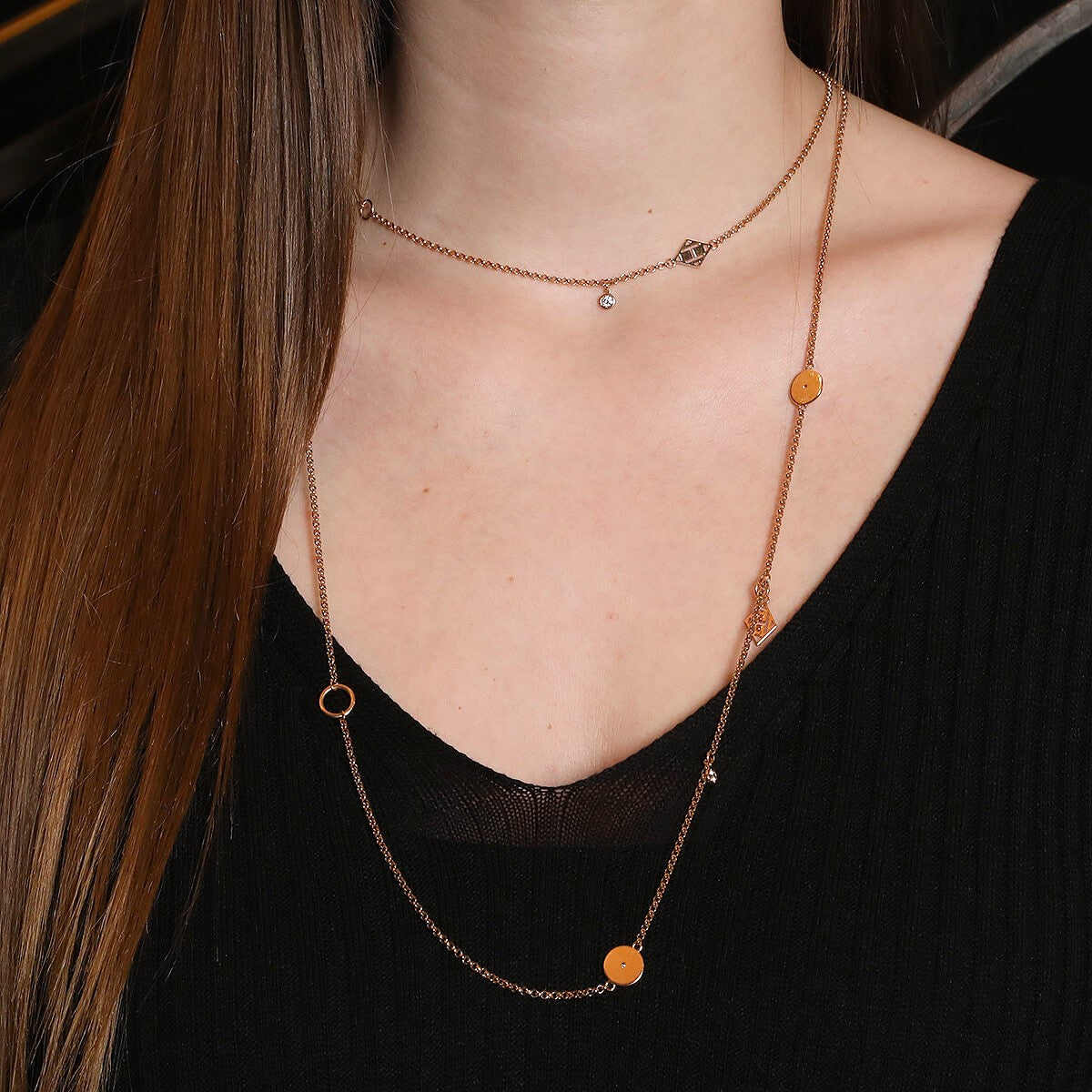 Herm�s Gambade diamonds and gold necklace