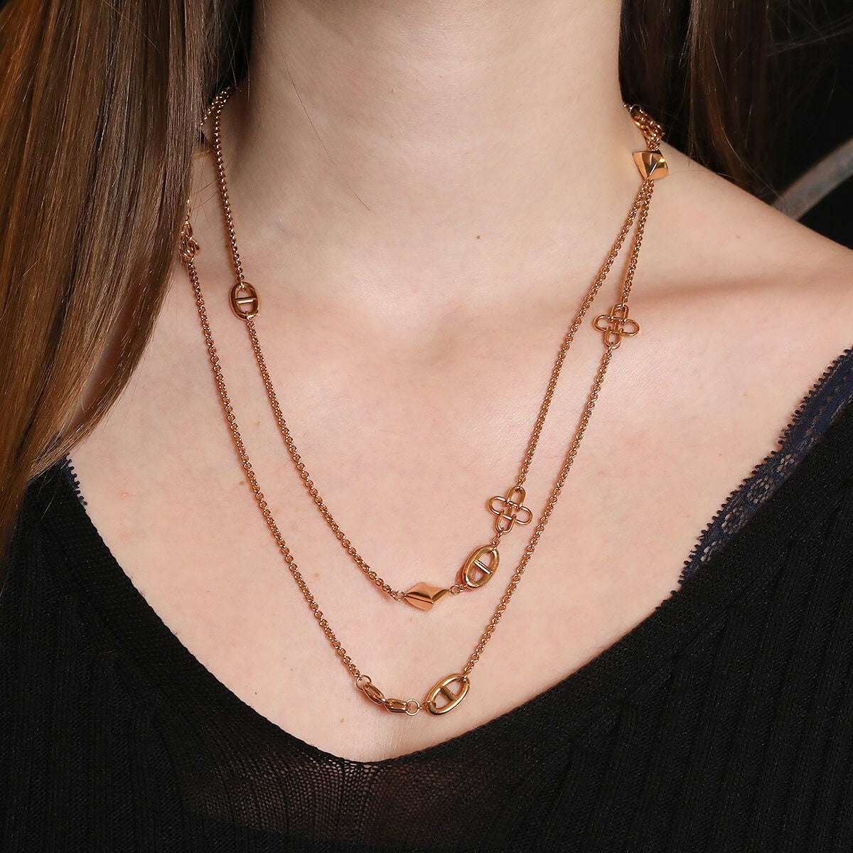Hermes gold necklace