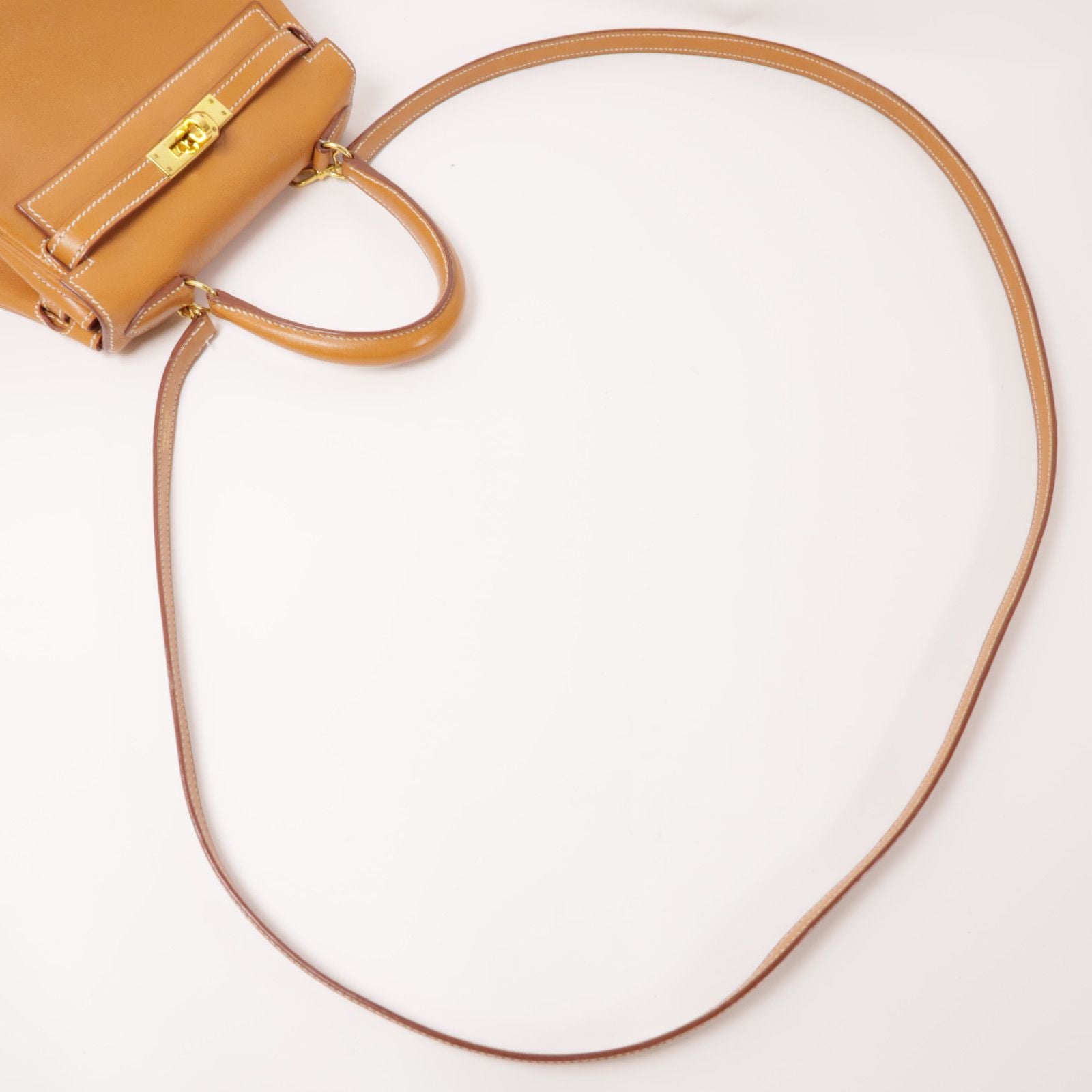 Hermes Gulliver Leather Kelly Mini Gold Hand-turned Shoulder Bag 2way Shoulder Bag Gold Brown Gold Gulliver Leather Calf