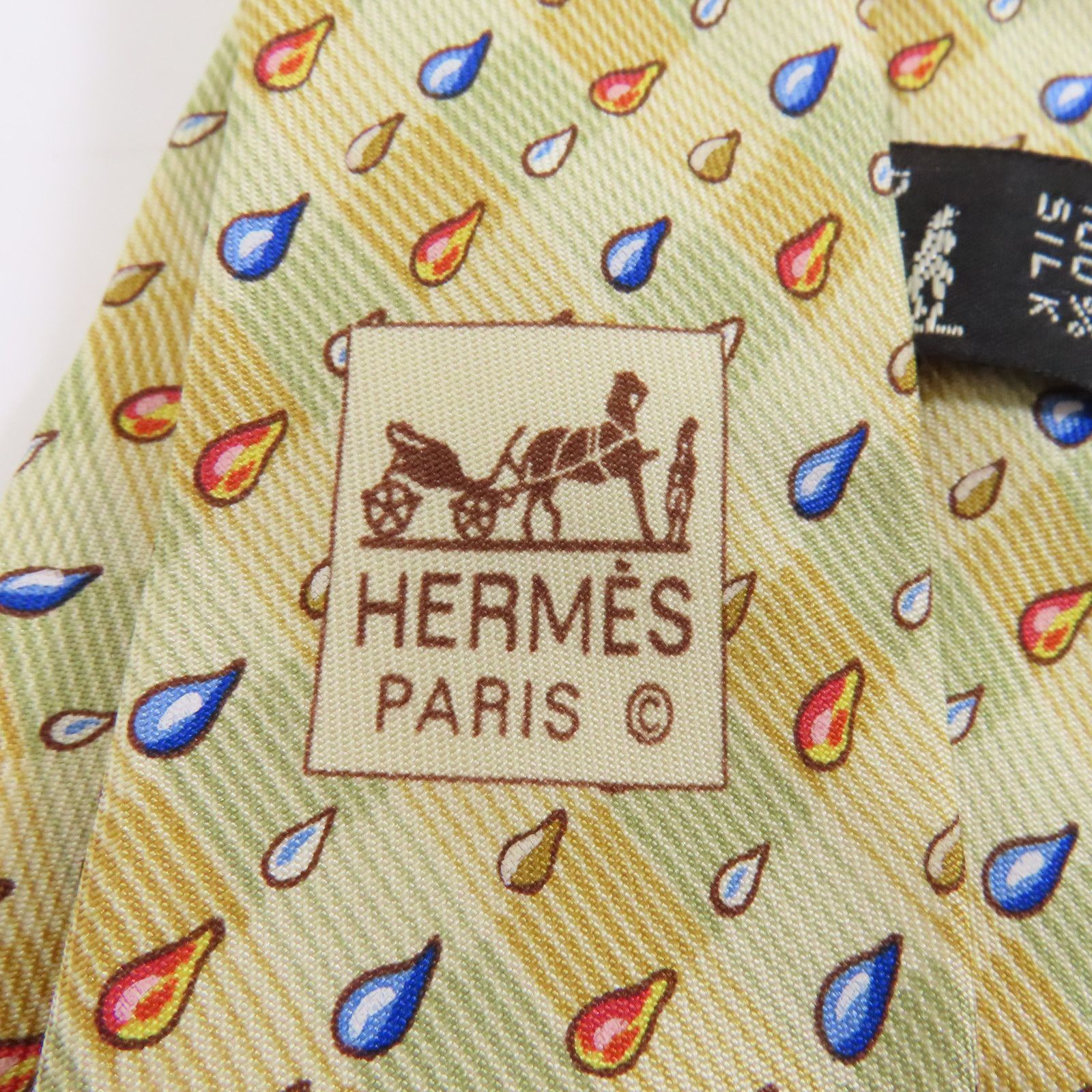 Hermes Silk Tie Belt Yellow Tie Yellow Silk