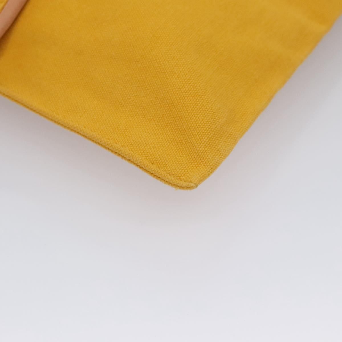 Hermes Clutch Bag Canvas Yellow Auth