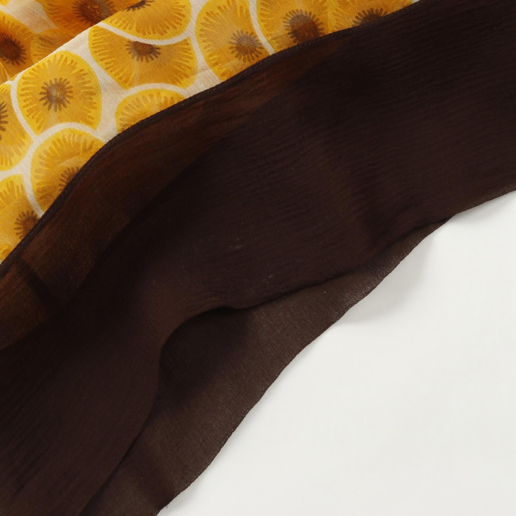 Hermes Blouse Silk Shirts Tops Orange Black Beige Orange 42