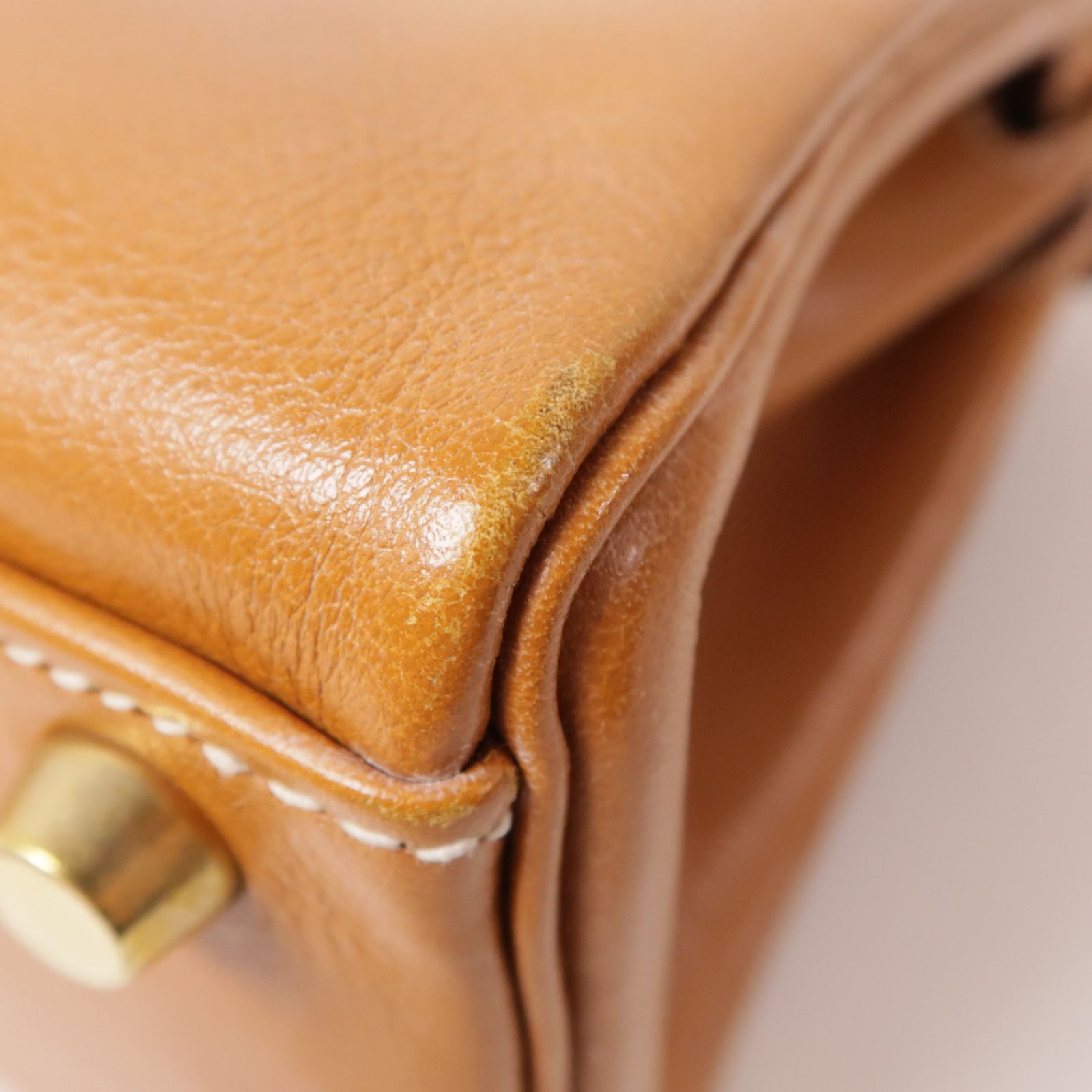 Hermes Gulliver Leather Kelly Mini Gold Hand-turned Shoulder Bag 2way Shoulder Bag Gold Brown Gold Gulliver Leather Calf