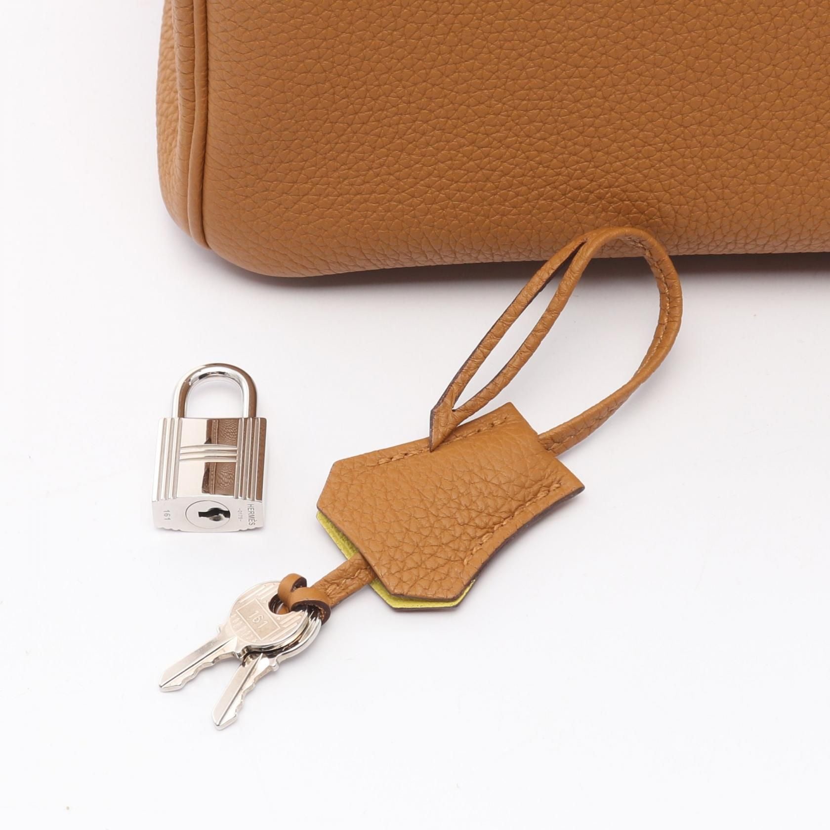 Hermes Birkin 25 Verso Handbag Sesame Brown Togo Leather