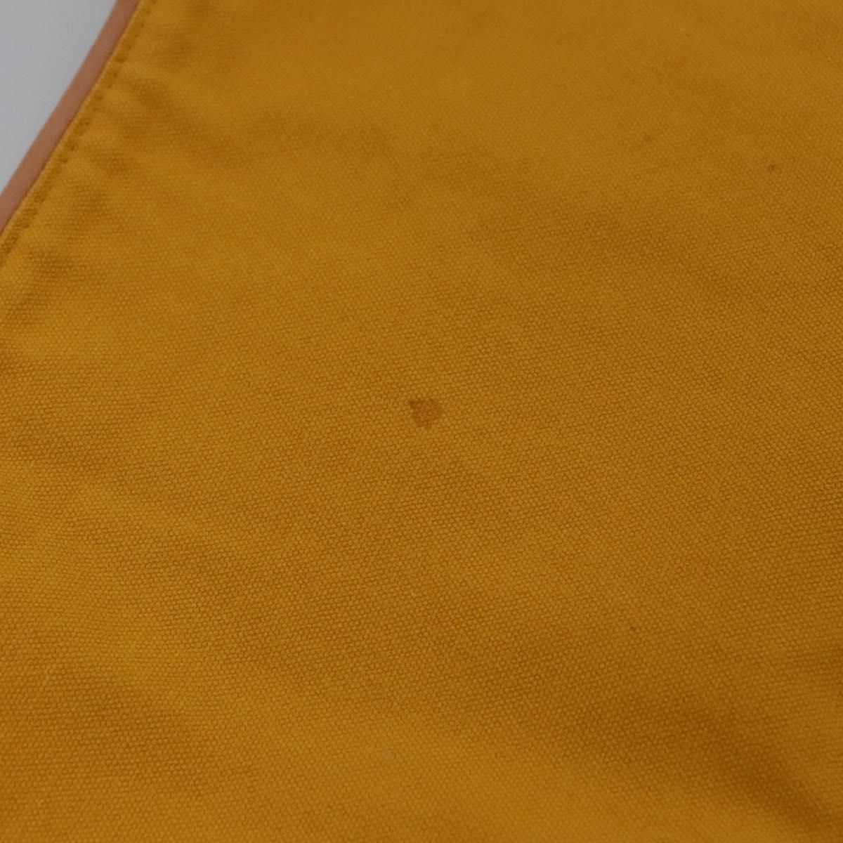 Hermes Clutch Bag Canvas Yellow Auth