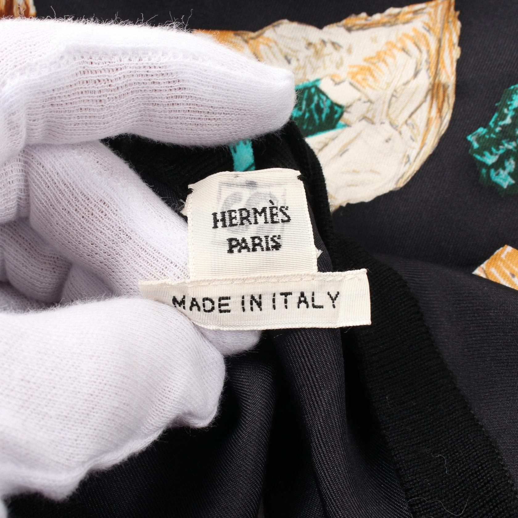Hermes Twillaine Dress Silk Wool Silk Black Multicolor 36