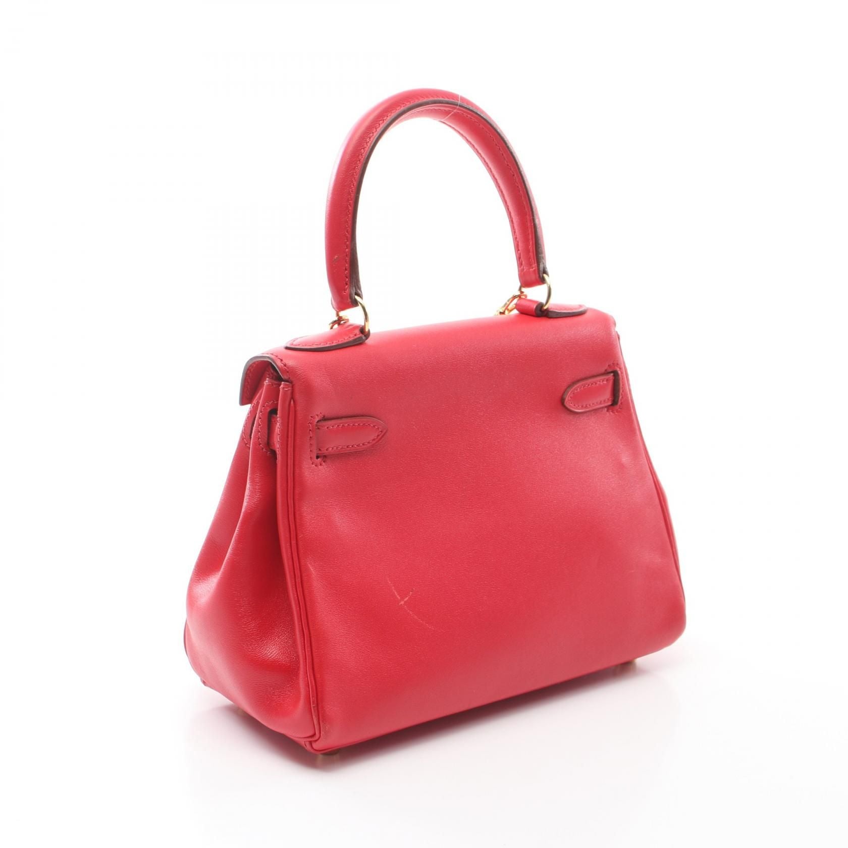 Hermes Mini Kelly Crossbody Hand Bag D Gulliver Leather Red Ghw