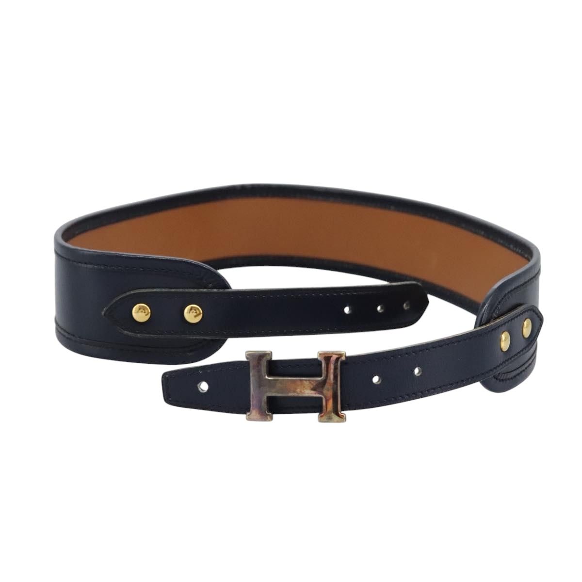 Hermes Constance Belt Leather Navy Auth