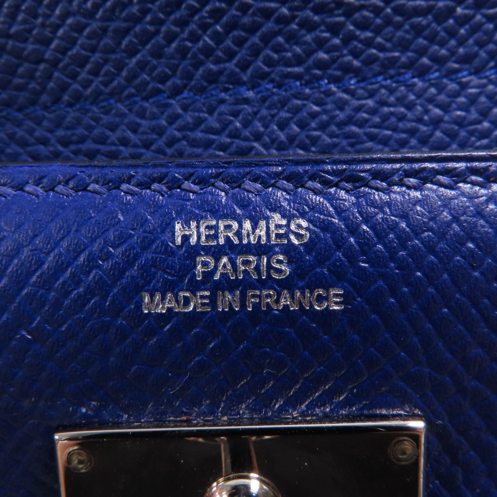 Hermes Epsom Leather Kelly Wallet Ginpaku Chosenbao Bleu Electrique Tri-Fold Long Wallet Blue Electric Blue 7t/phw Epso