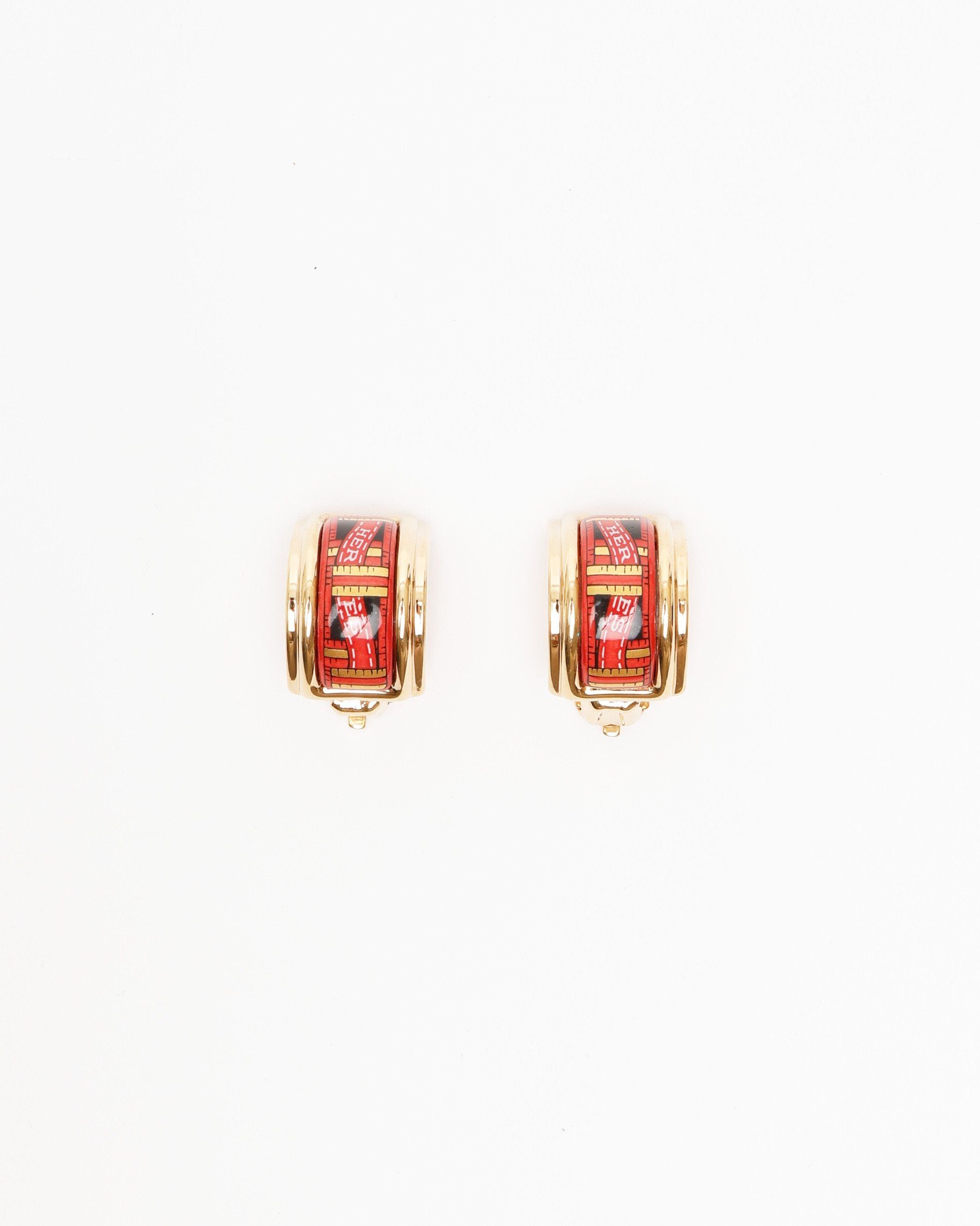 Herm�s Eenamel Clip-on Earrings