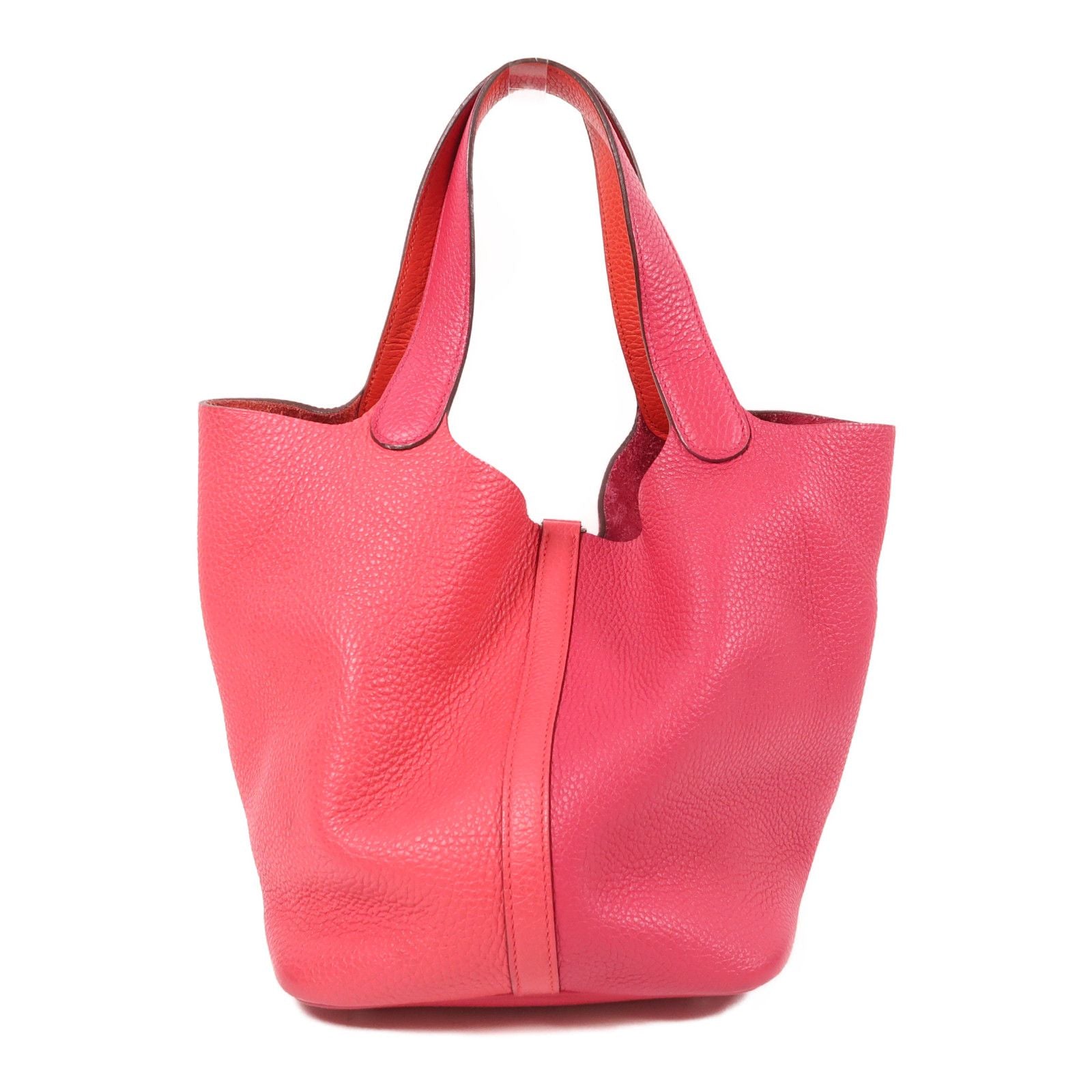 Hermes Clemence Leather Picotin Mm Ginpaku Handmade Bag Rose Extreme Pink Extreme Rose/rough D Taurillon Clemen