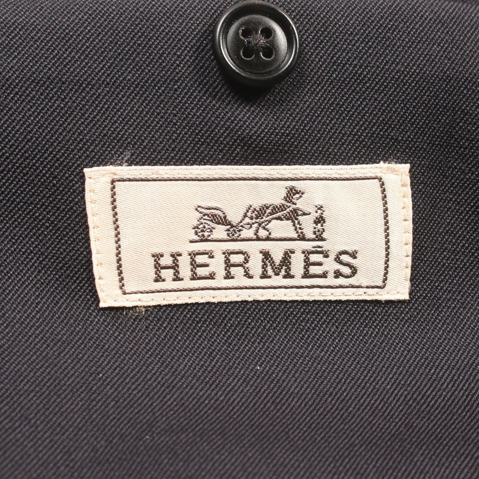 Hermes Tailored Jacket Navy Wool G 19632z 32-5259