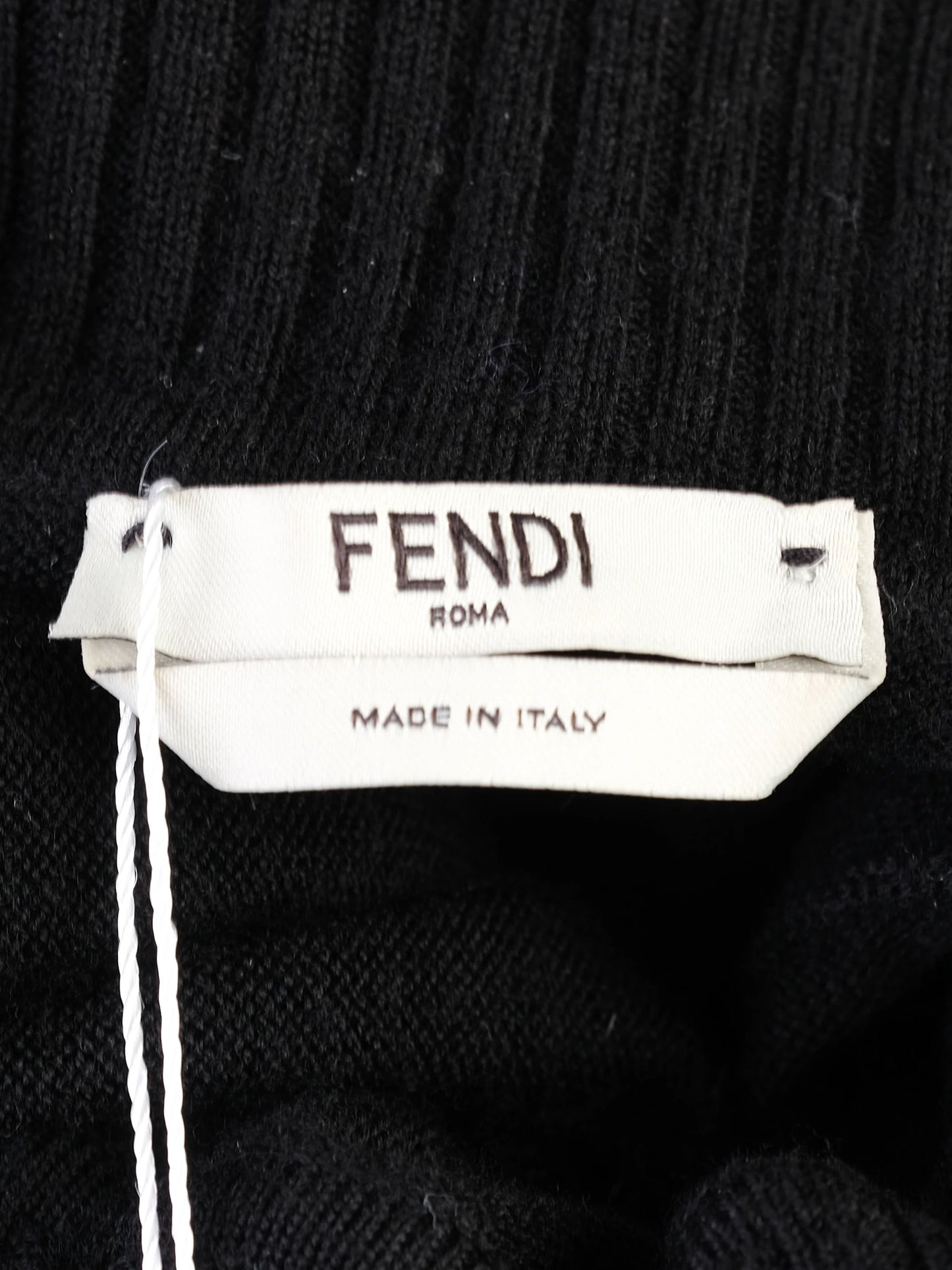 fendi black wool turtleneck sweater m with colorful patches