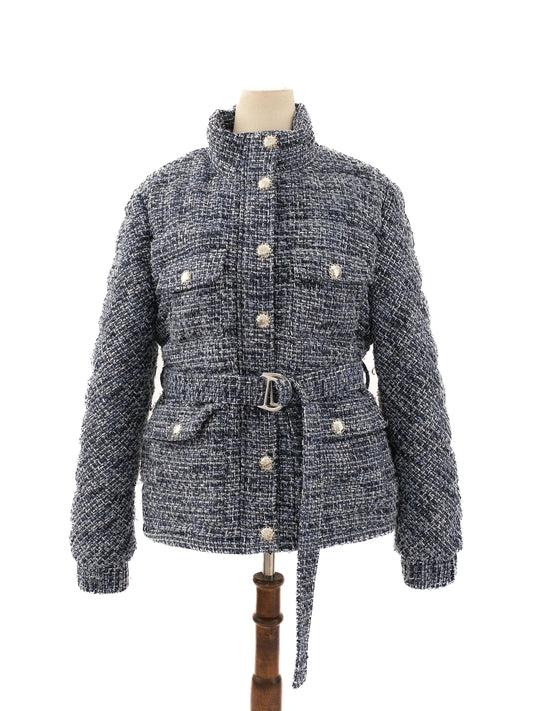 Perfect Maje Tweed Jacket Navy and White Size M Women