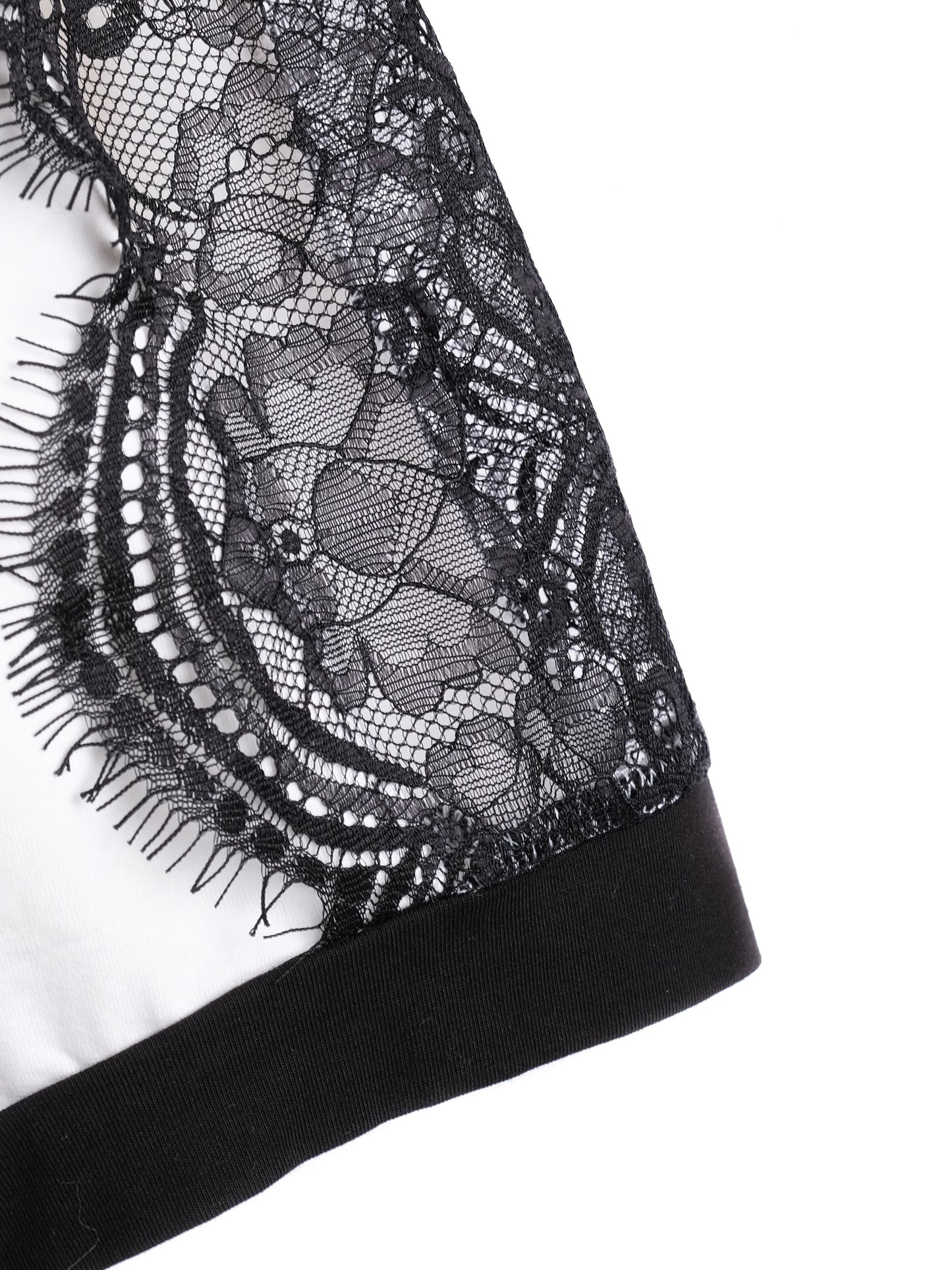 excellent pierre cardin women's t-shirt black lace detail size l