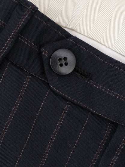 Excellent BRIONI Black Wool Pinstripe Suit Jacket Size XL