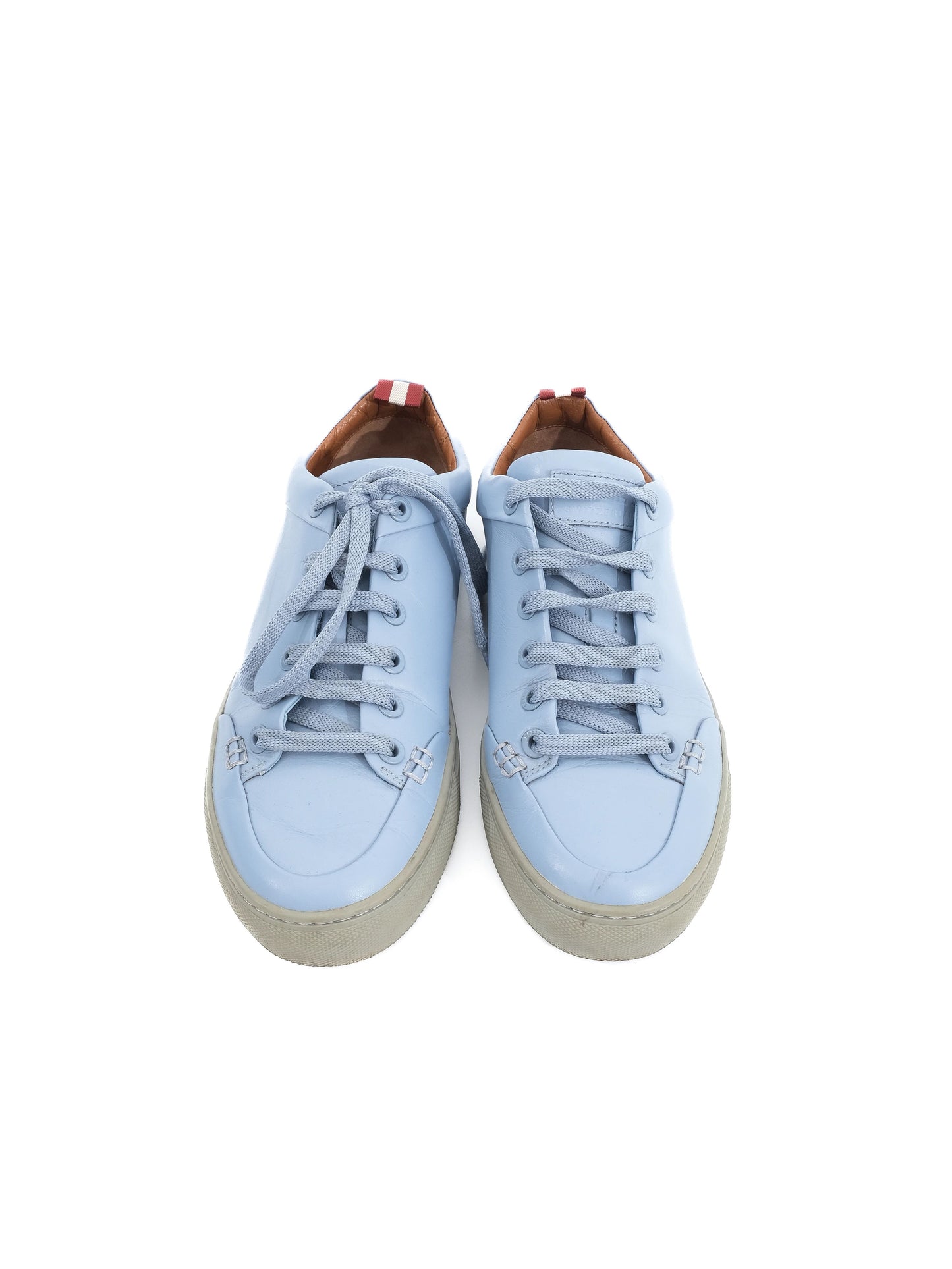 excellent bally blue leather sneakers size 37.5 women