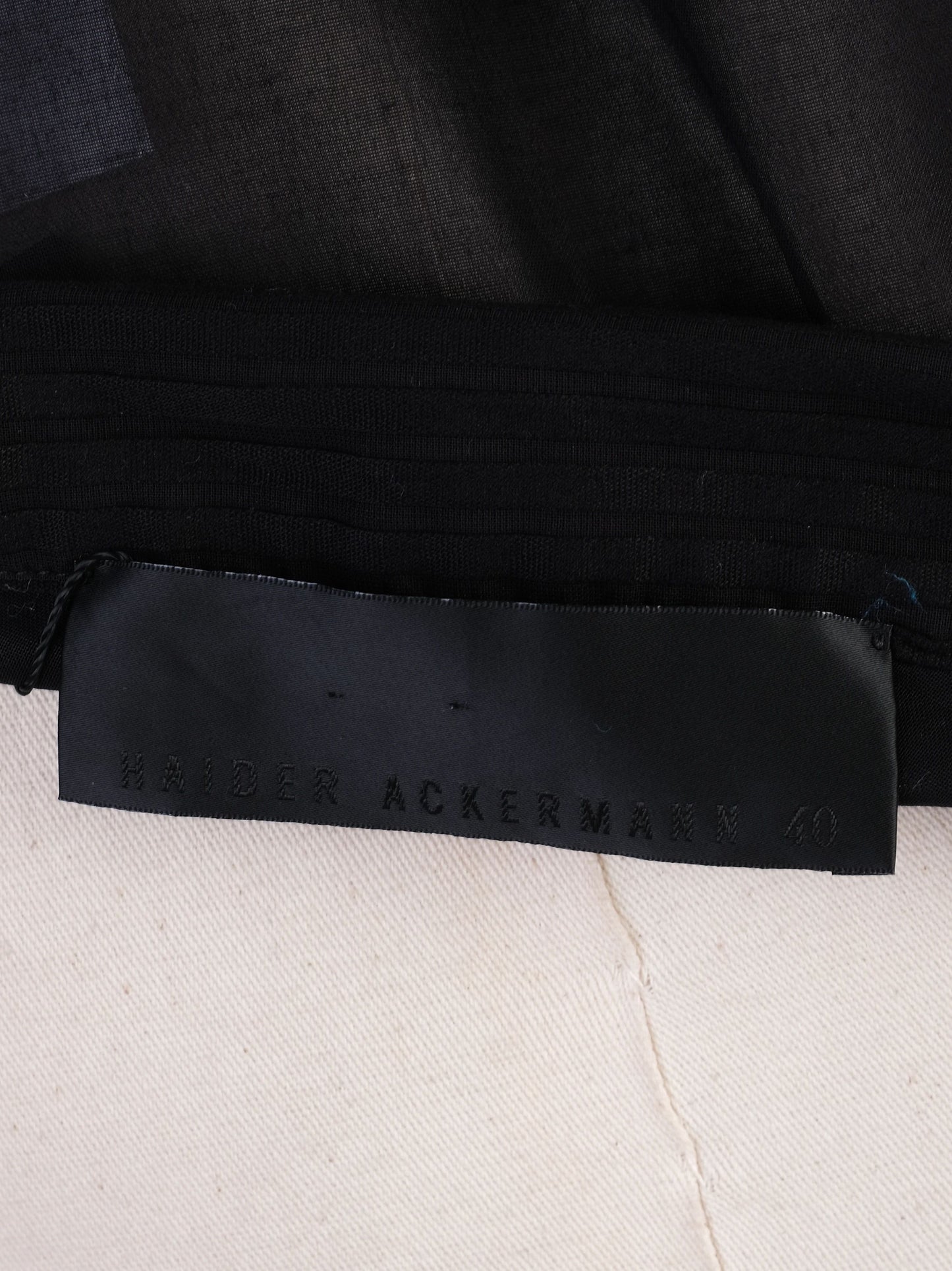 excellent haider ackermann black sheer one-shoulder top size m