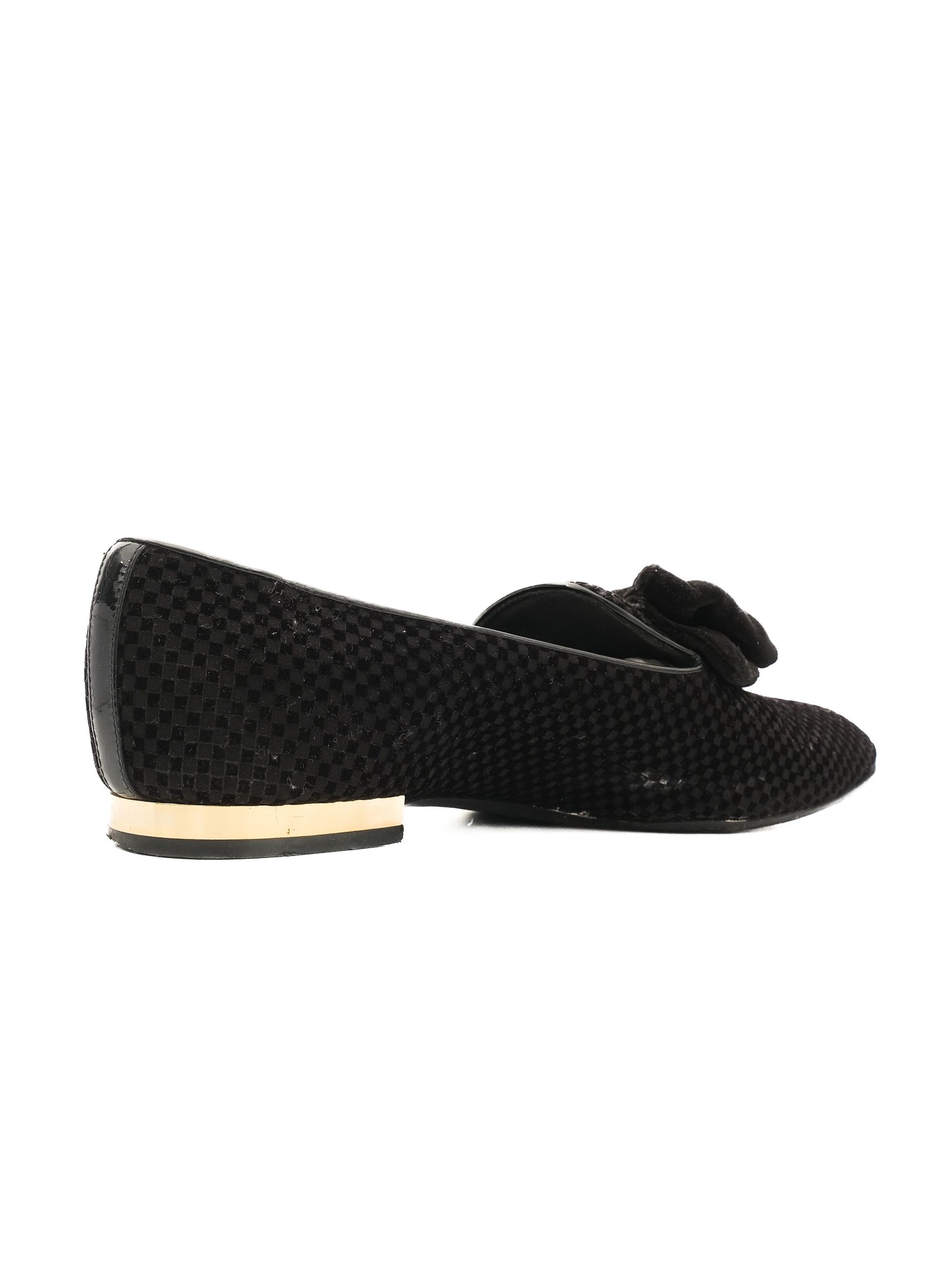 excellent louis vuitton black textile flat shoes size 38 with bow