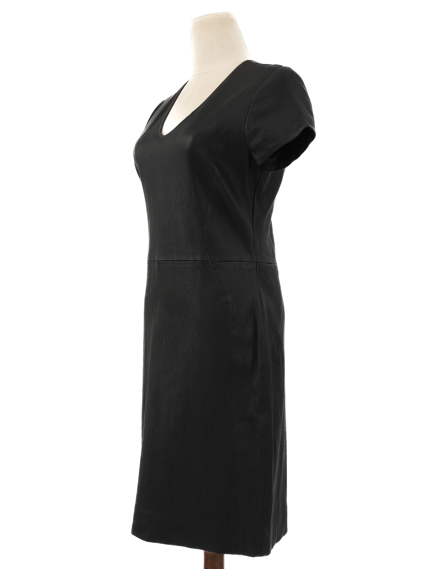 perfect diane von furstenberg gray leather dress size l