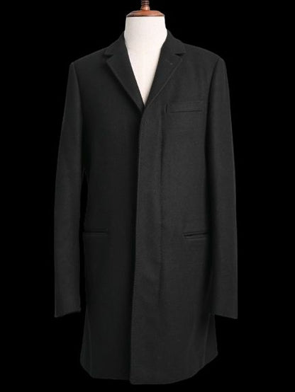 Excellent Dolce Gabbana Black Wool Overcoat Size S