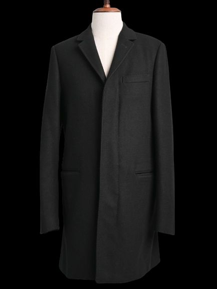 Excellent Dolce Gabbana Black Wool Overcoat Size S