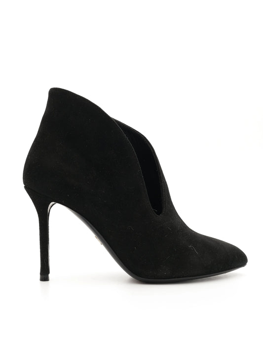 Excellent Ballin Black Leather High-Heeled Ankle Boots, Size 36.5