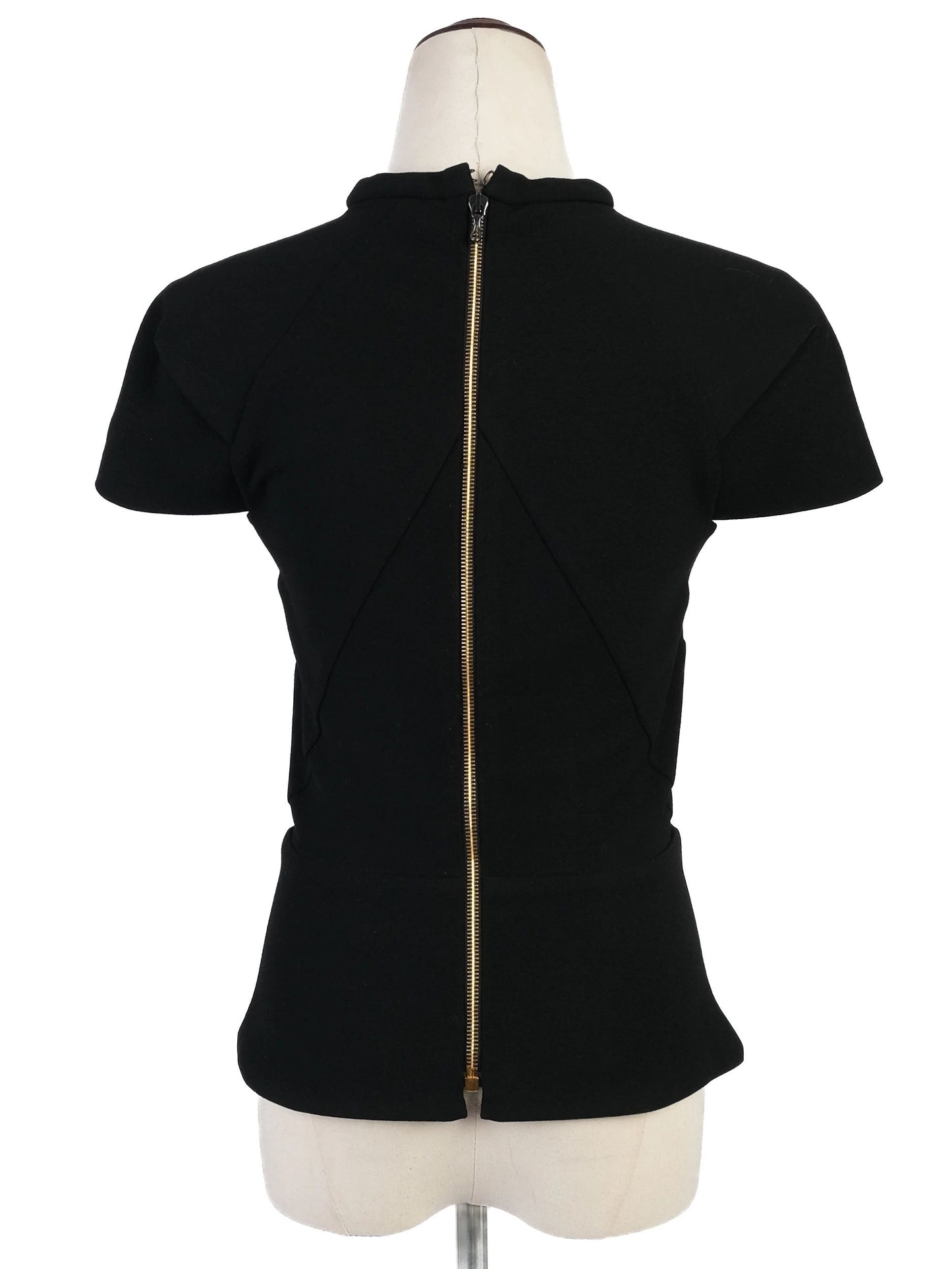 excellent roland mouret black viscose top size s with structured shoulders