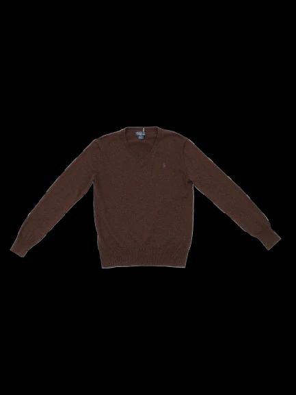 excellent polo ralph lauren orange cotton v-neck sweater size 14 kids