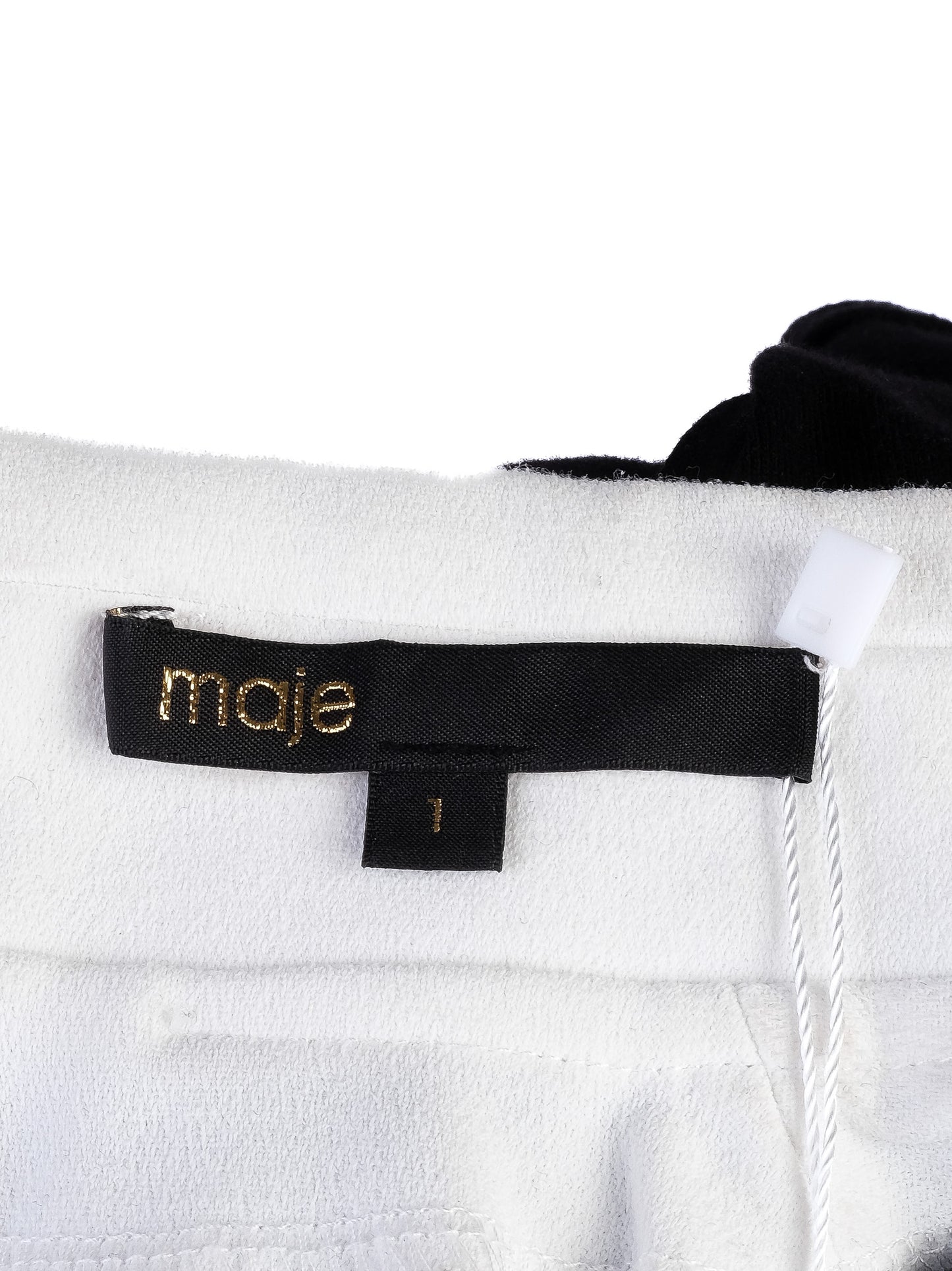 excellent maje black short-sleeved shirt with embroidered collar