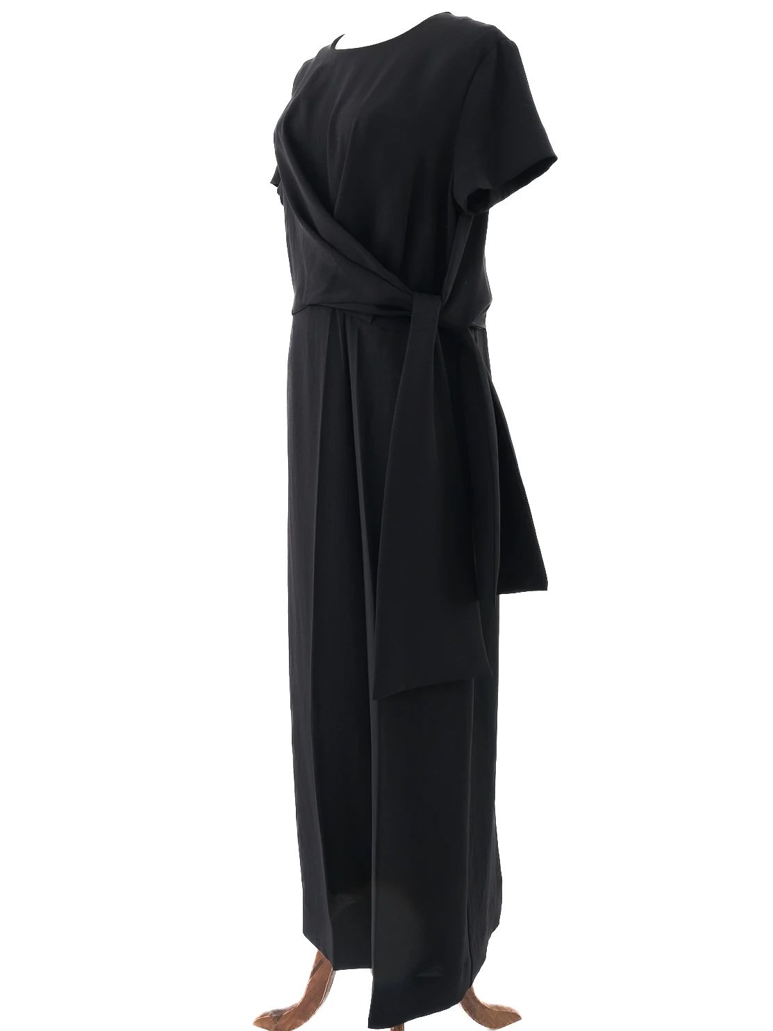 excellent cos black wrap dress size l women's polyester