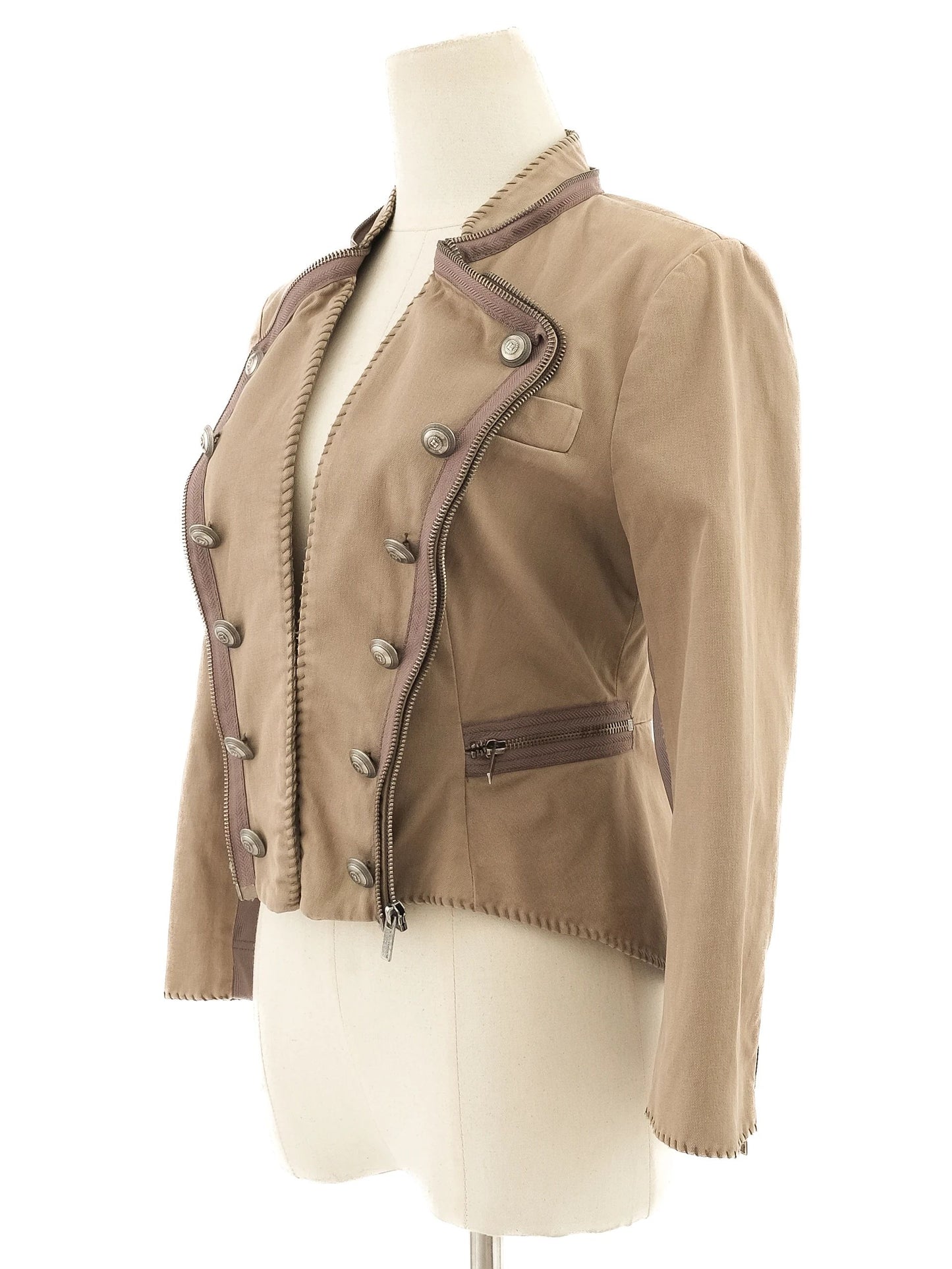 excellent bcbgmaxazria green military jacket size xs