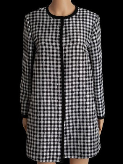 Excellent Max Mara Checkered Dress Black White Size S Polyester