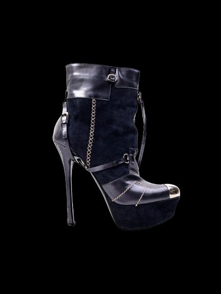 Excellent Gianmarco Lorenzi High-Heeled Leather Ankle Boots Size 36