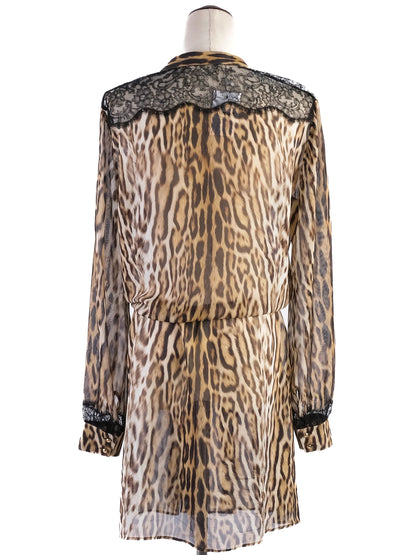 Roberto Cavalli Silk Animal Print Dress Size M Excellent Condition