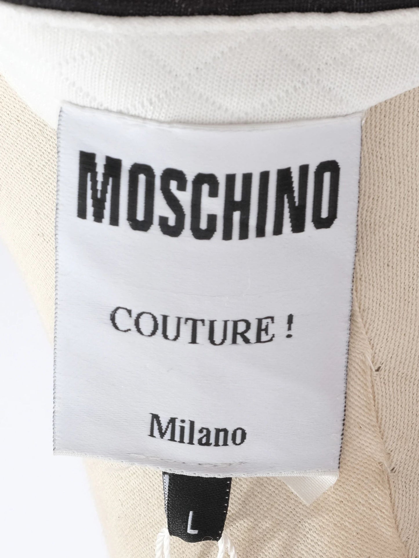 new moschino black & white chain print top size l cotton