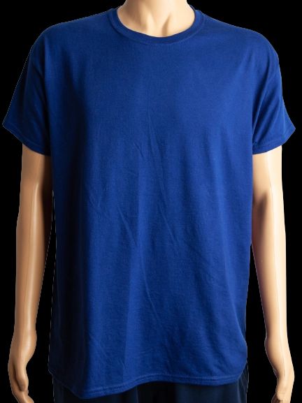 good hanes blue polyester men's t-shirt - plain design