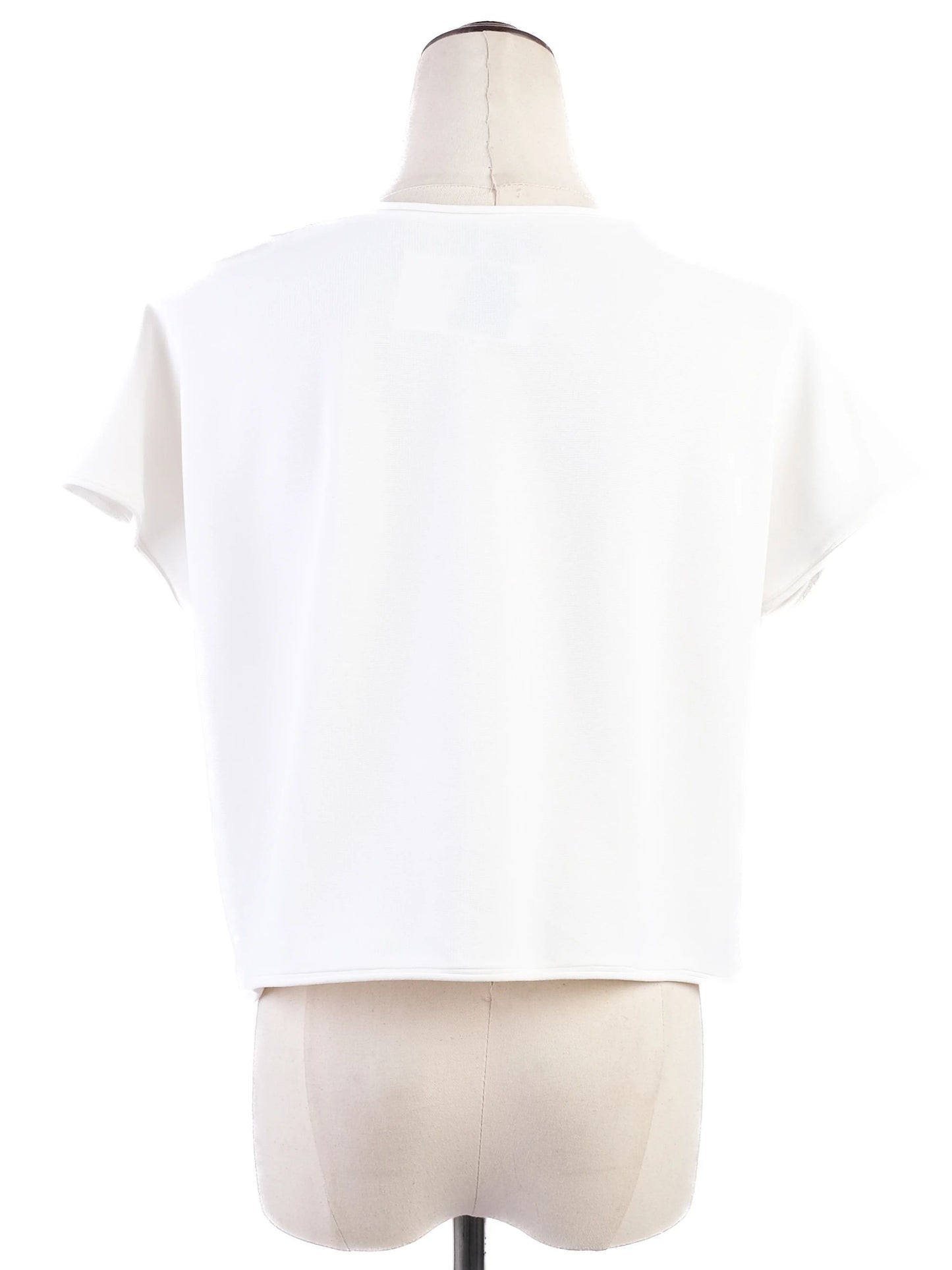 excellent giorgio armani white beaded top size m women viscose
