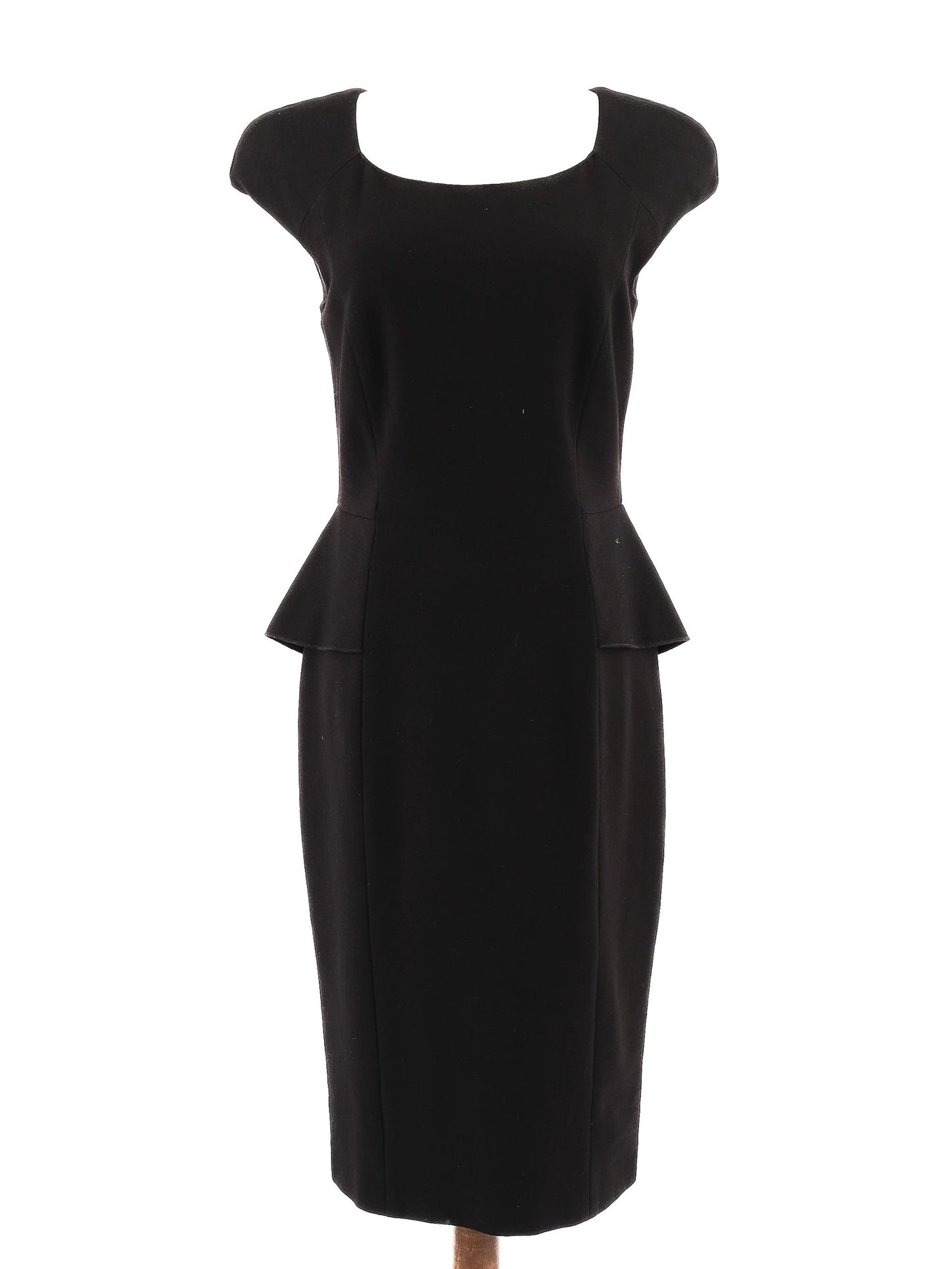 excellent marella black cocktail dress size m peplum cap sleeves