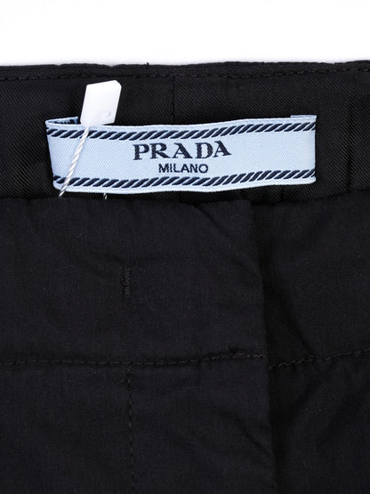 Excellent Prada Blue Nylon Pants with Red and White Stripes, Size 42