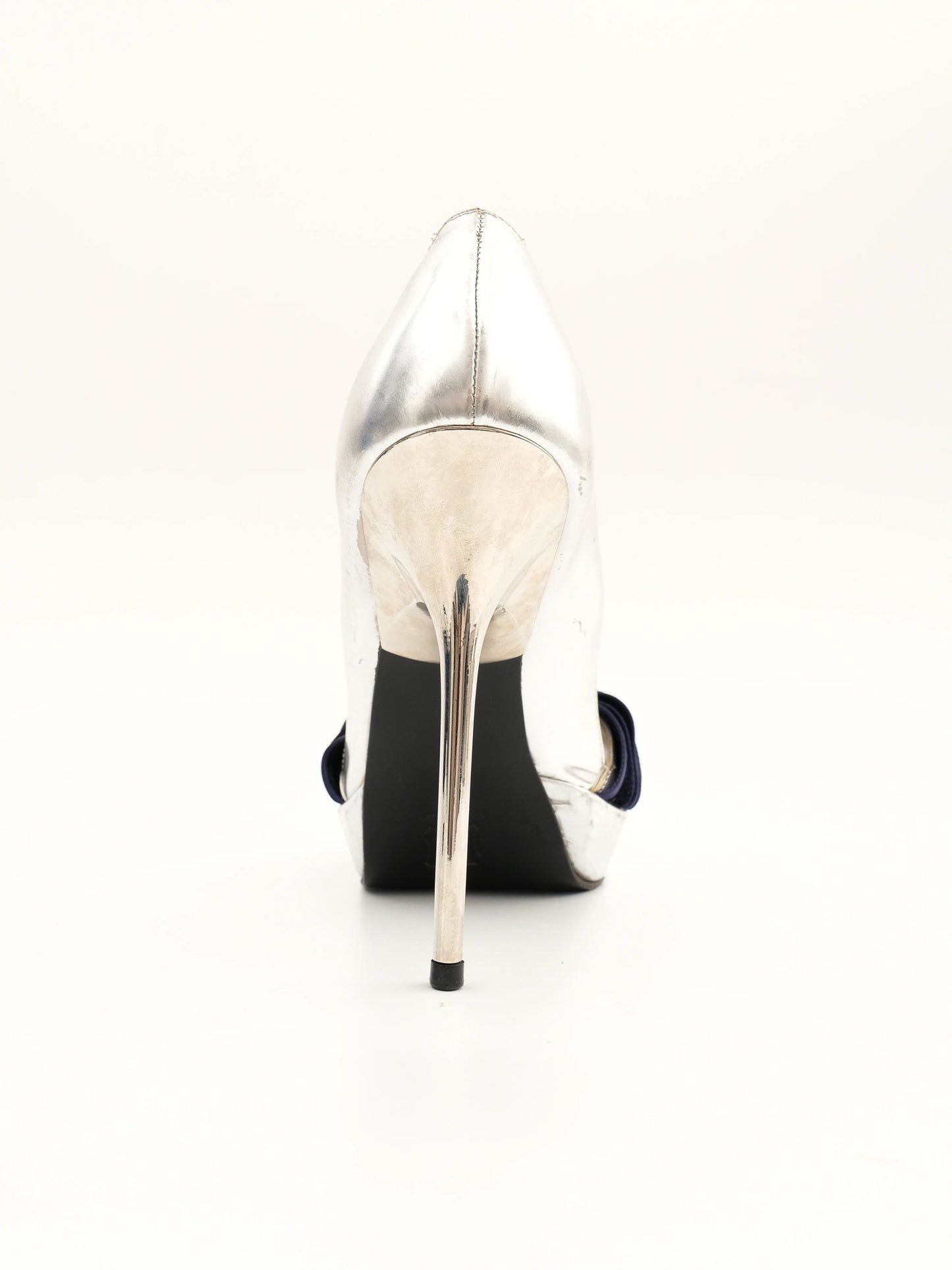 good bruno frisoni gray leather high-heeled shoes size 36