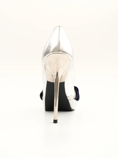 Good Bruno Frisoni Gray Leather High-Heeled Shoes Size 36