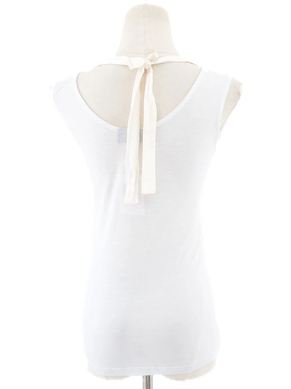 Trussardi White Lyocell Sleeveless Top Size L Excellent Condition