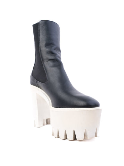 Average Stella McCartney Black Leather Platform Ankle Boots Size 37