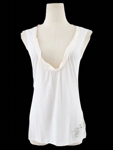 trussardi white lyocell sleeveless top size l excellent condition