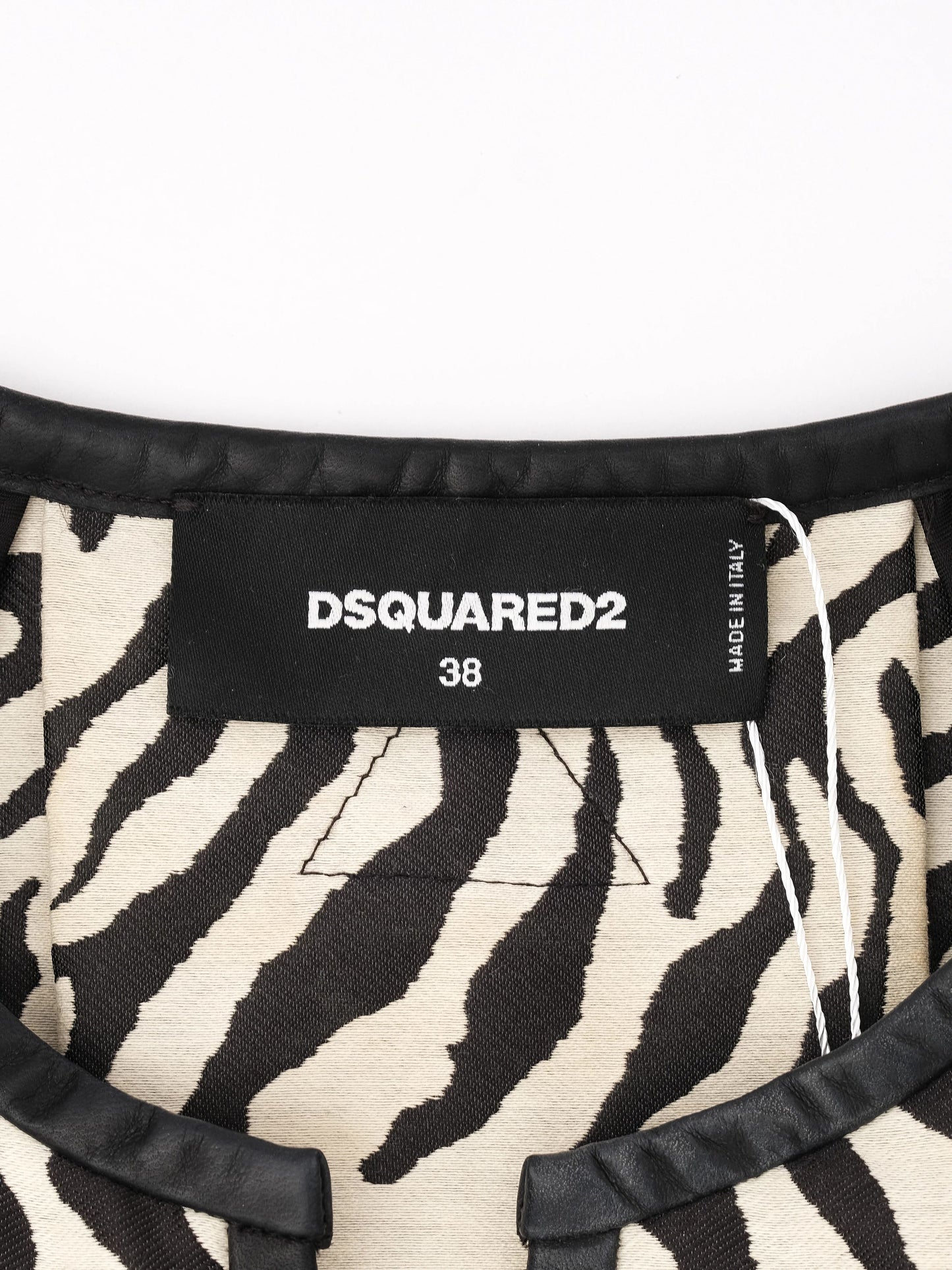 excellent dsquared2 sleeveless dress zebra print size s made in italy