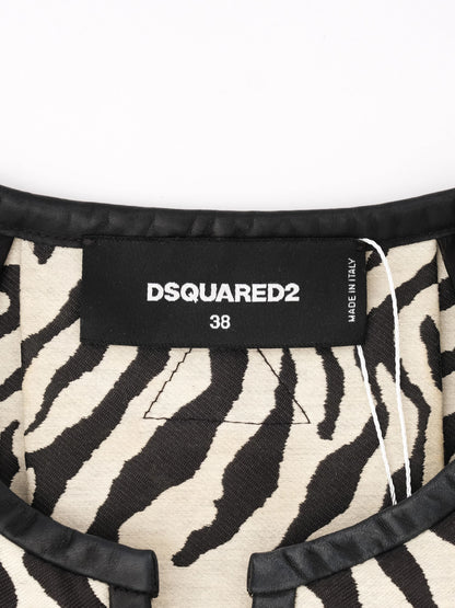 Excellent Dsquared2 Sleeveless Dress Zebra Print Size S Made in Italy