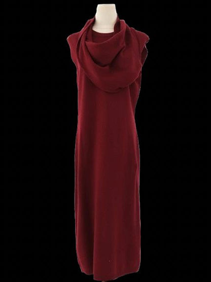 Excellent Joseph Red Wool Sleeveless Dress Size L with Cowl Neck
